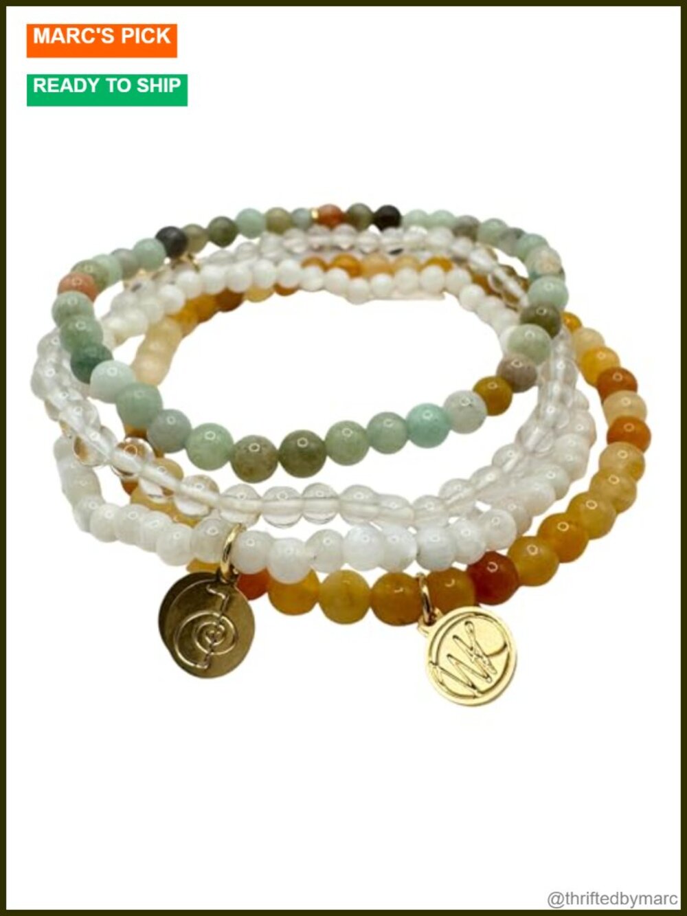 Crystal Bracelet Stack 4mm Healing Stone Beads Elastic Unisex Gift